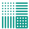 Multiple patterns in a block representing strategic website design